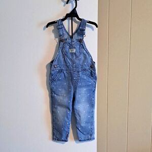 OshKosh Blue Denim Kids Heart Overalls